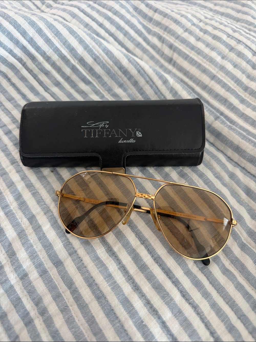 Tiffany & Co. Gold Frame Sunglasses with Brown Lenses Vintage
